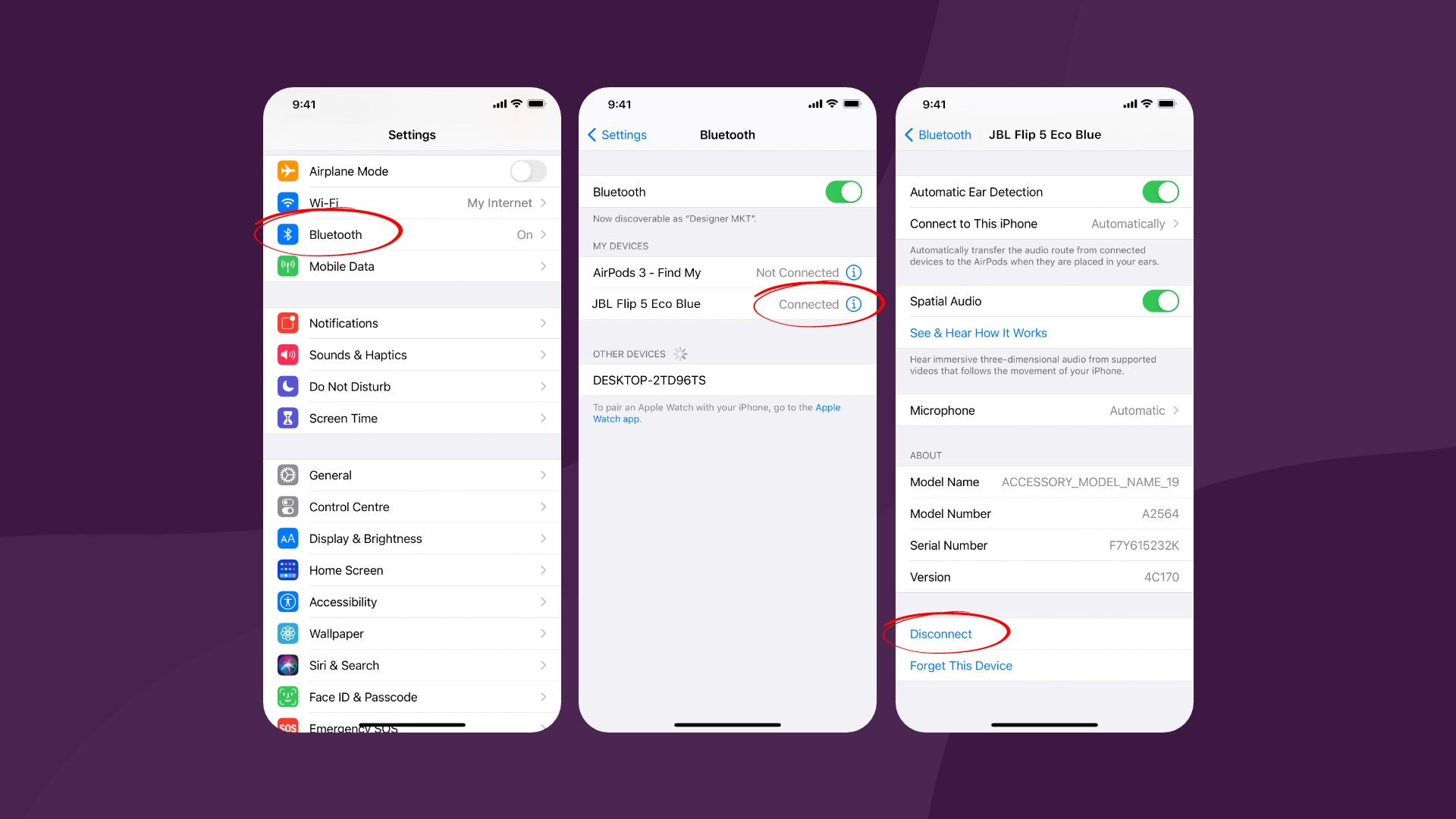 how to disconnect JBL speakers from iPhone