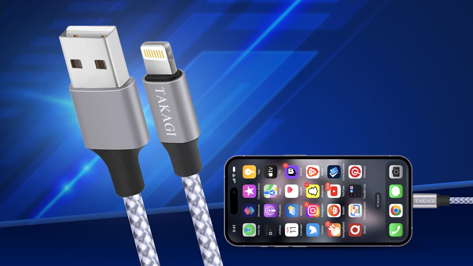 TAKAGI 3 Pack Charging cable – Nylon Braided Cable