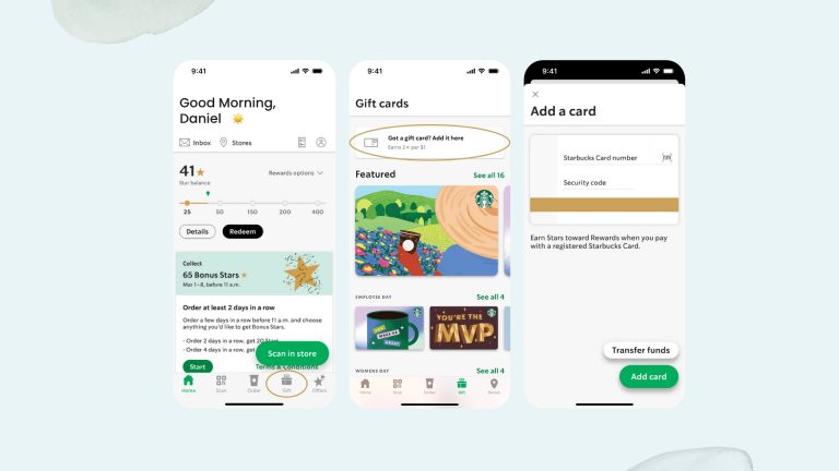 how to add a starbucks rewards card to apple wallet