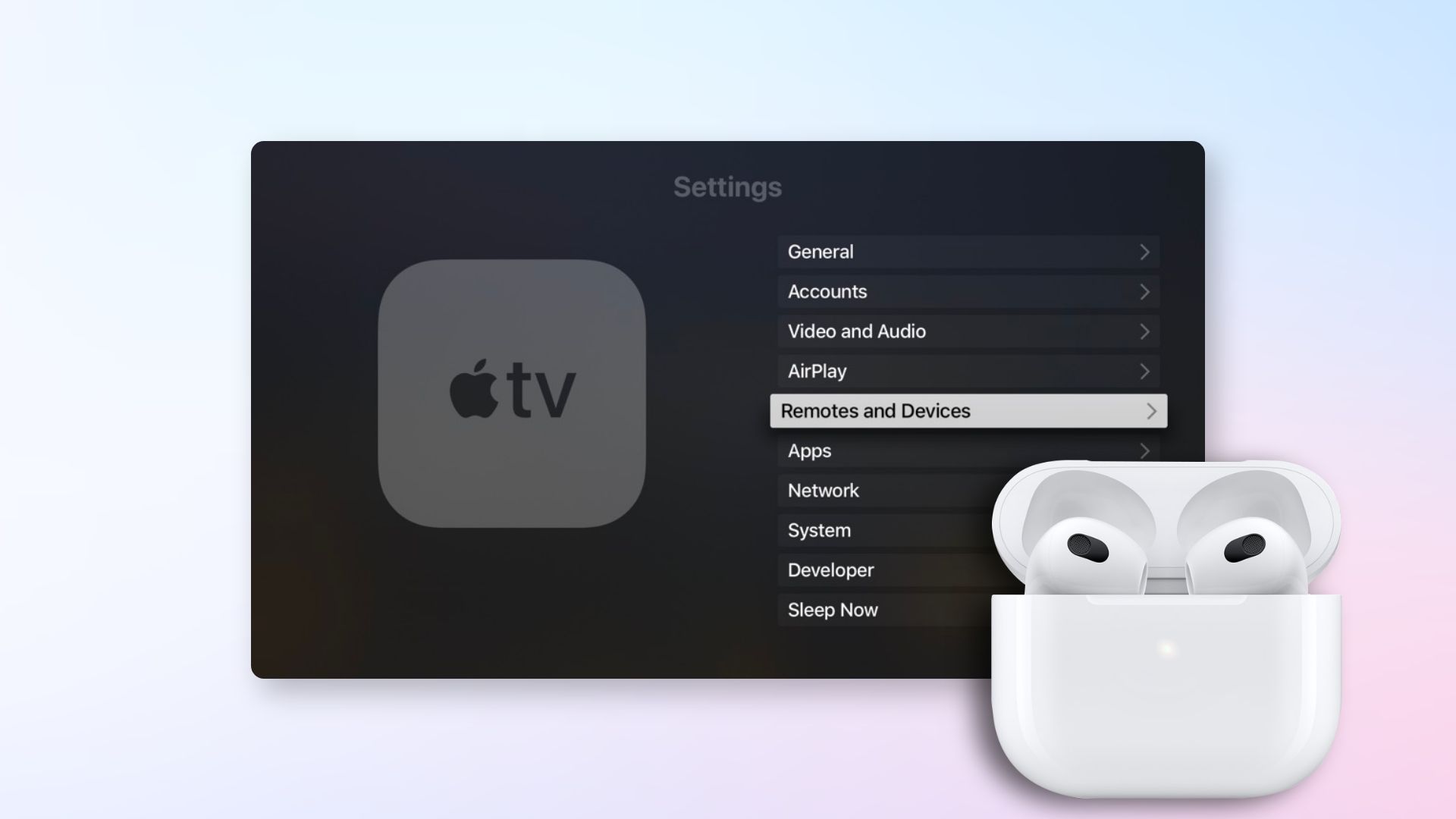 how to connect AirPods to Apple TV