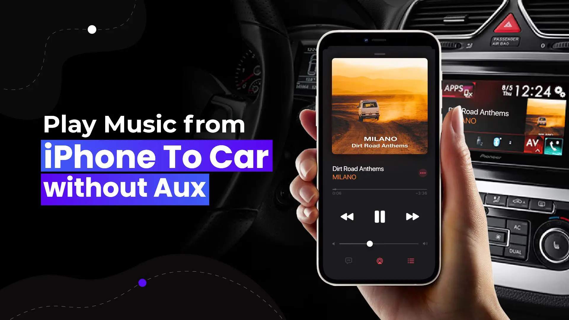 how to play music from iphone to car without aux