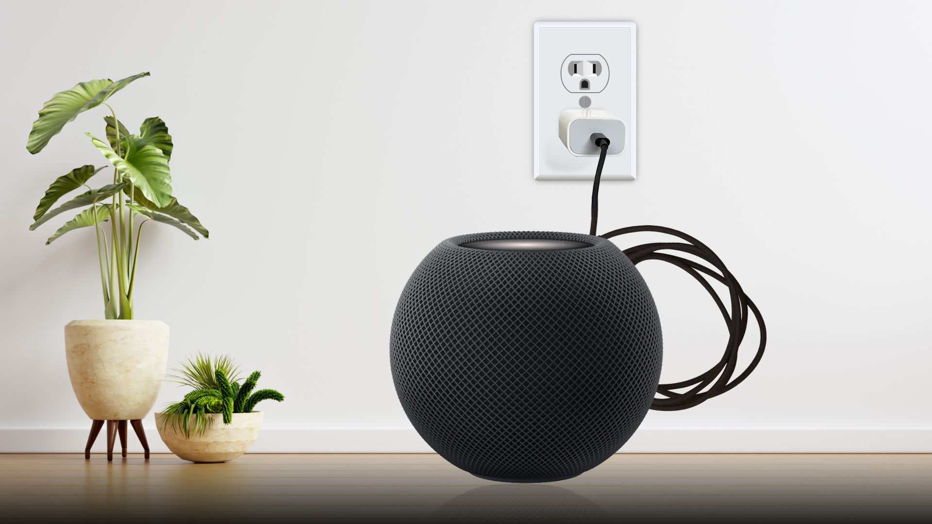 steps on connecting HomePod mini to a power source