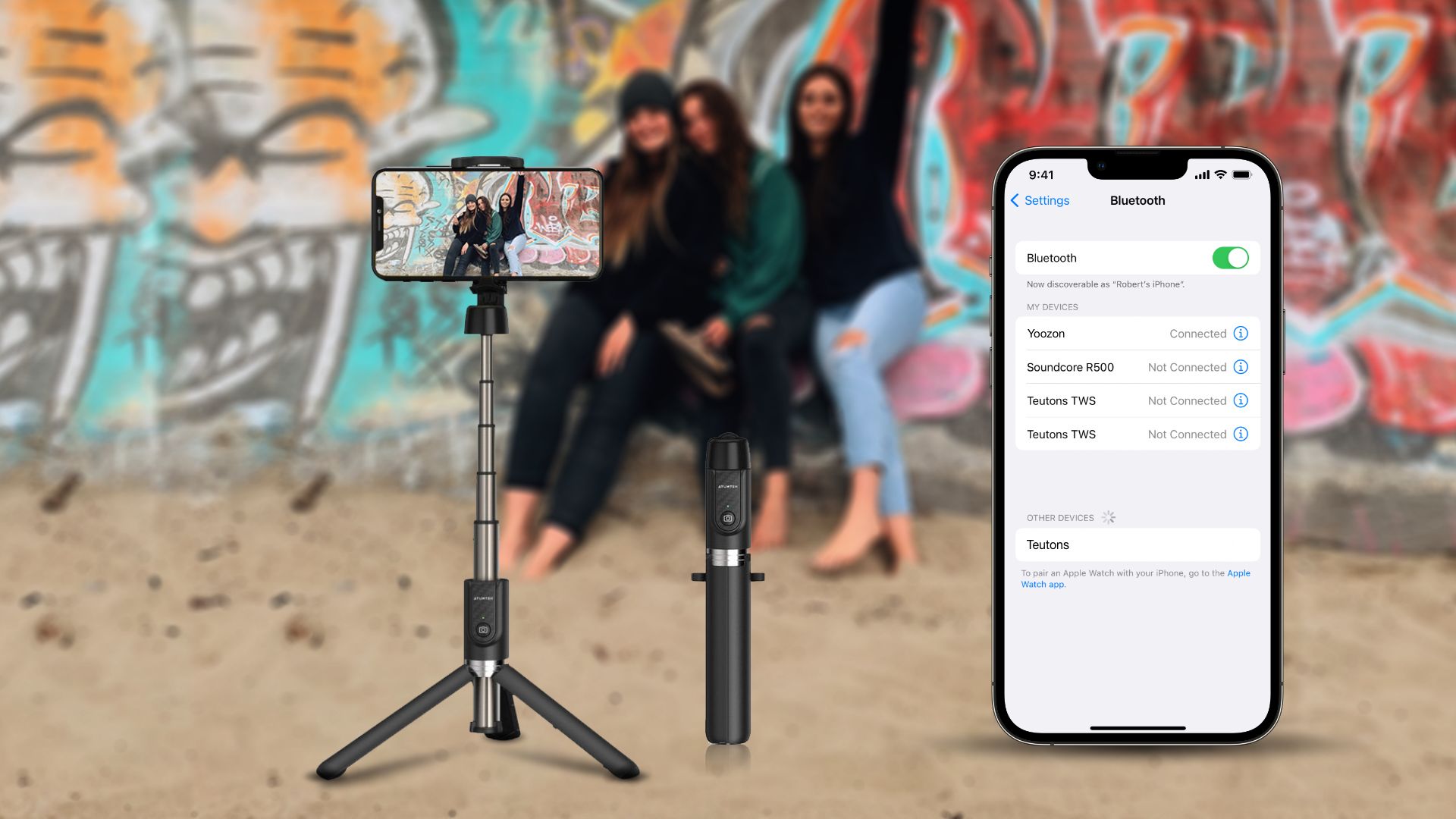 Check out how to connect selfie stick to iPhone