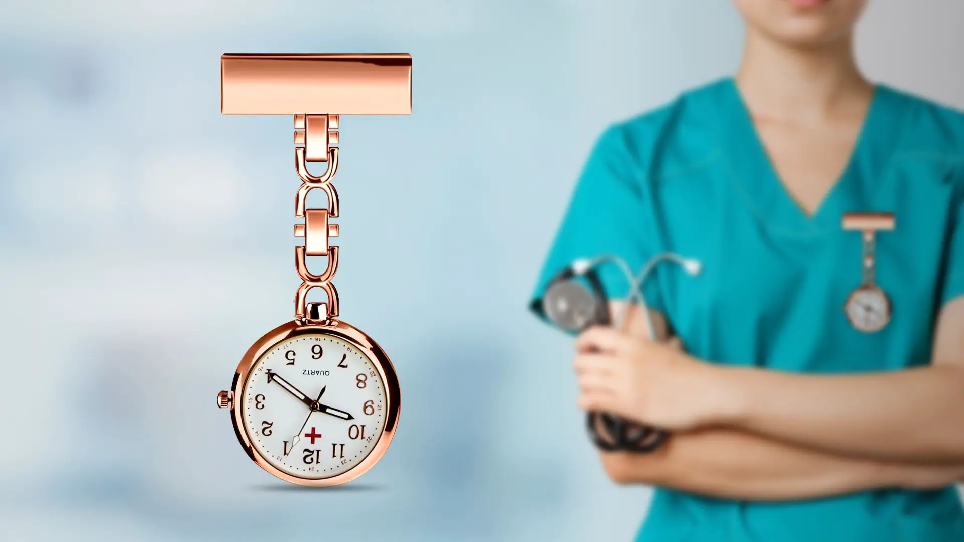 WIOR Nurse Lapel Pin Watch