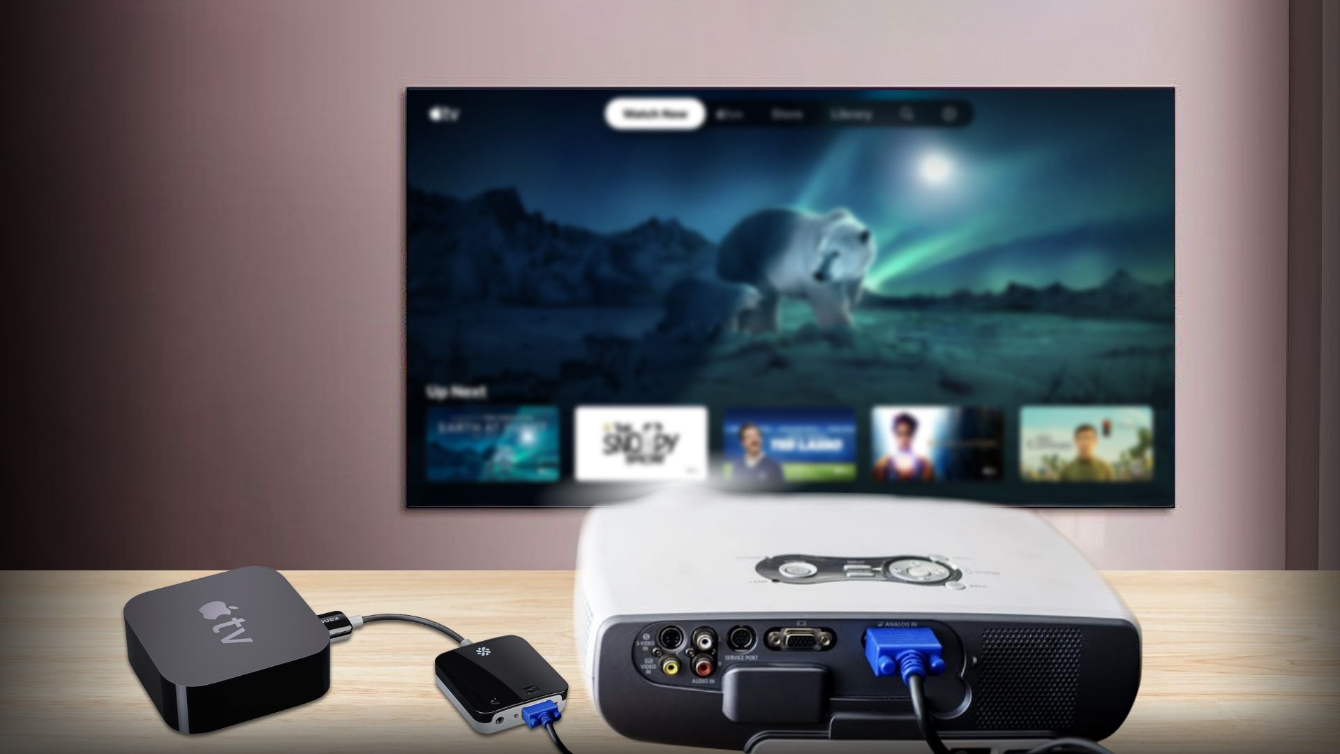 Connect Apple TV to a projector with a VGA adapter