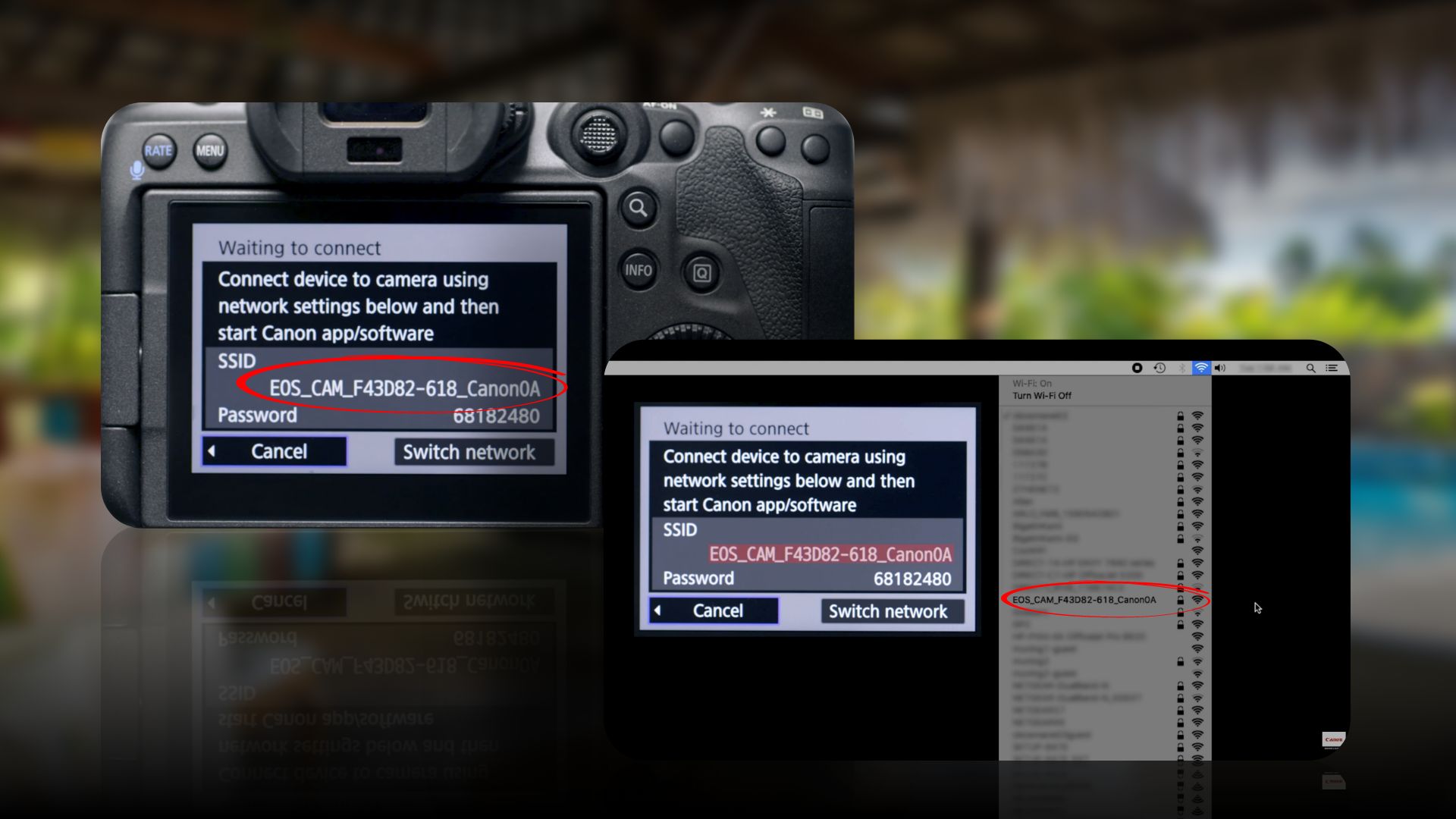 Step-by-step process on connecting Canon camera wirelessly to Mac