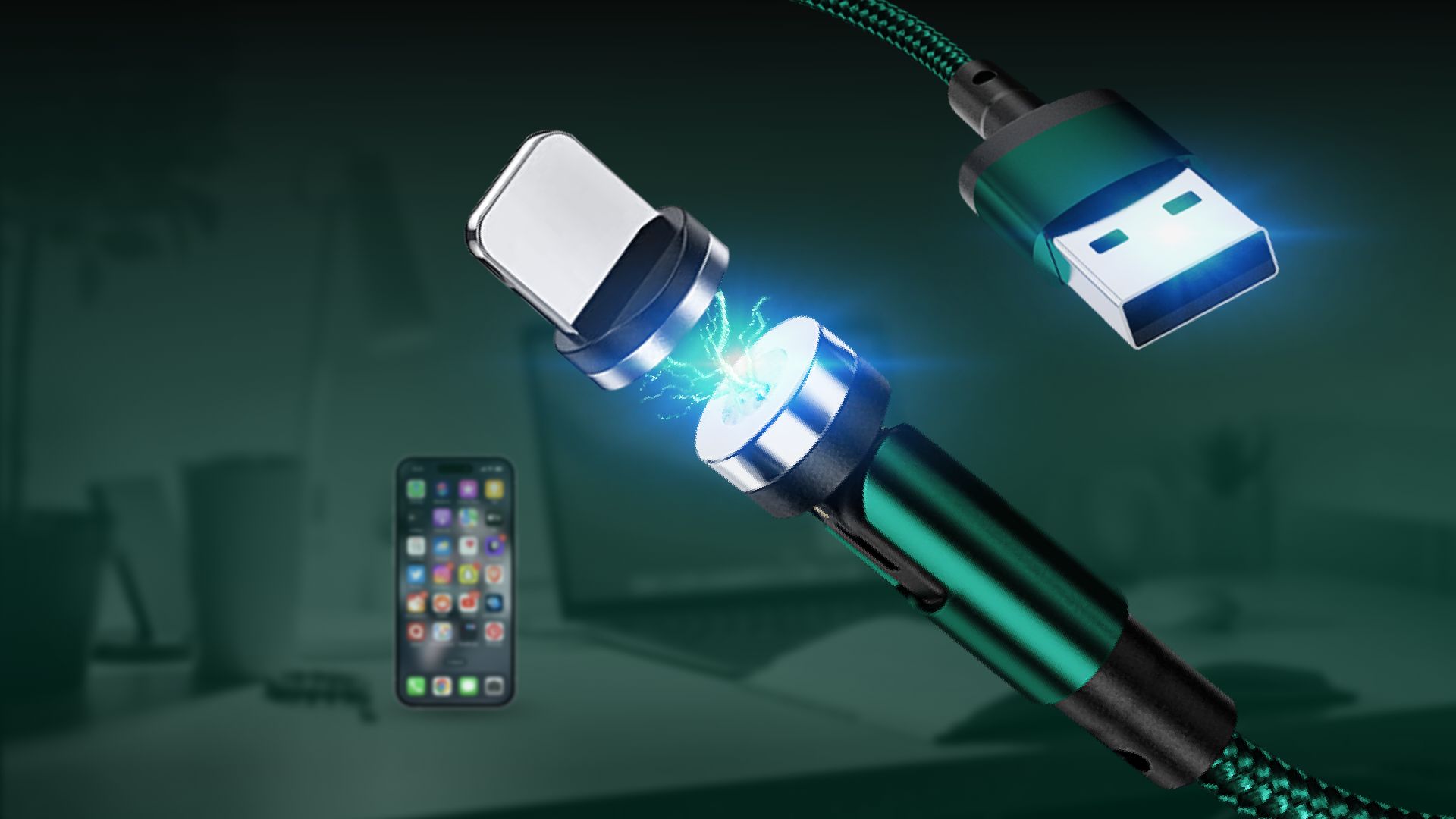 clenye Magnetic Charging Cable with LED Light