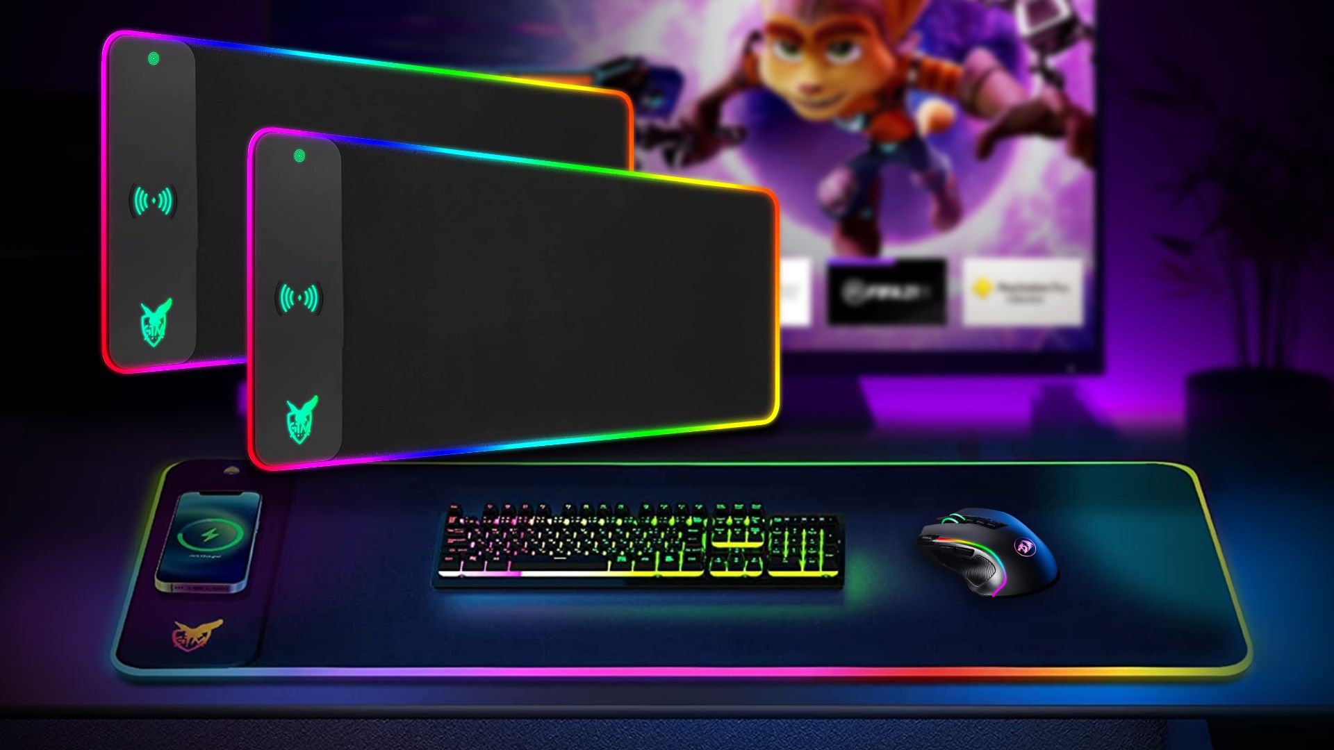 GIM Wireless Charging RGB Gaming Mouse Pad