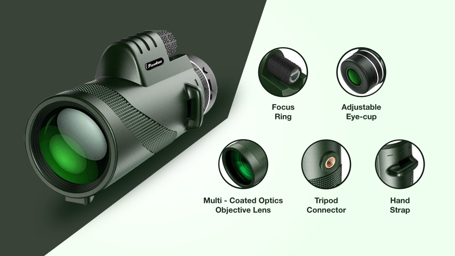 LTGEM Hard Carrying Case For Gosky 12x55 & Similar Monoculars - Shockproof EVA Case With Accessory Pocket