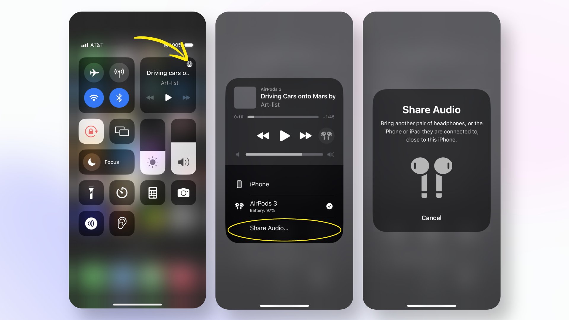 Share audio on AirPods