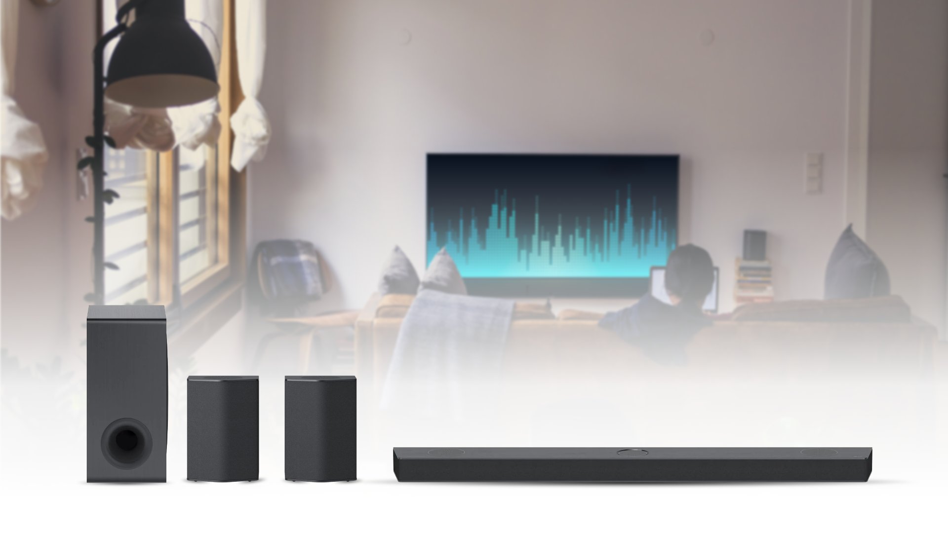 LG Sound Bar with Surround Speakers