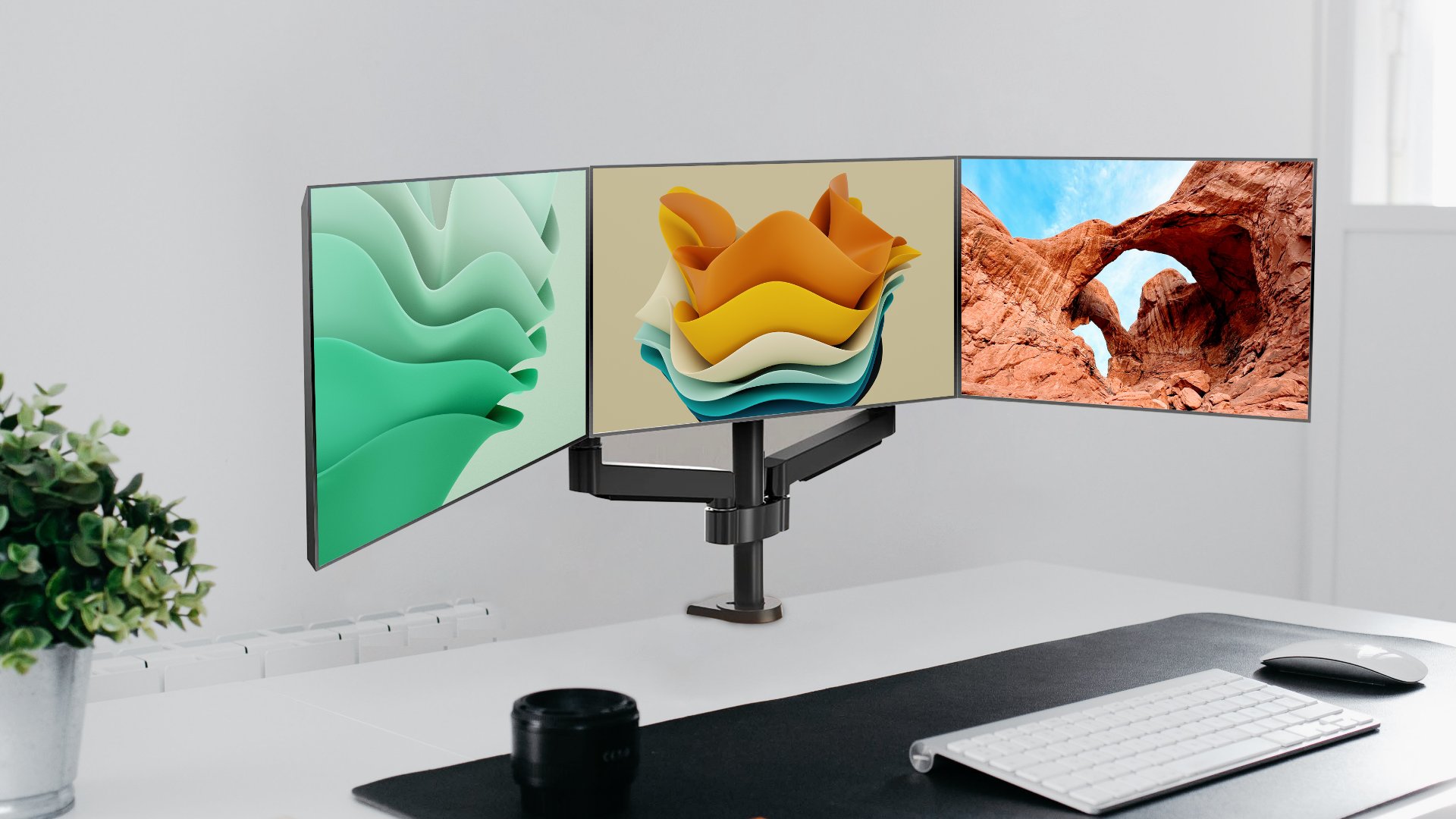 MOUNTUP Triple Monitor Stand Mount