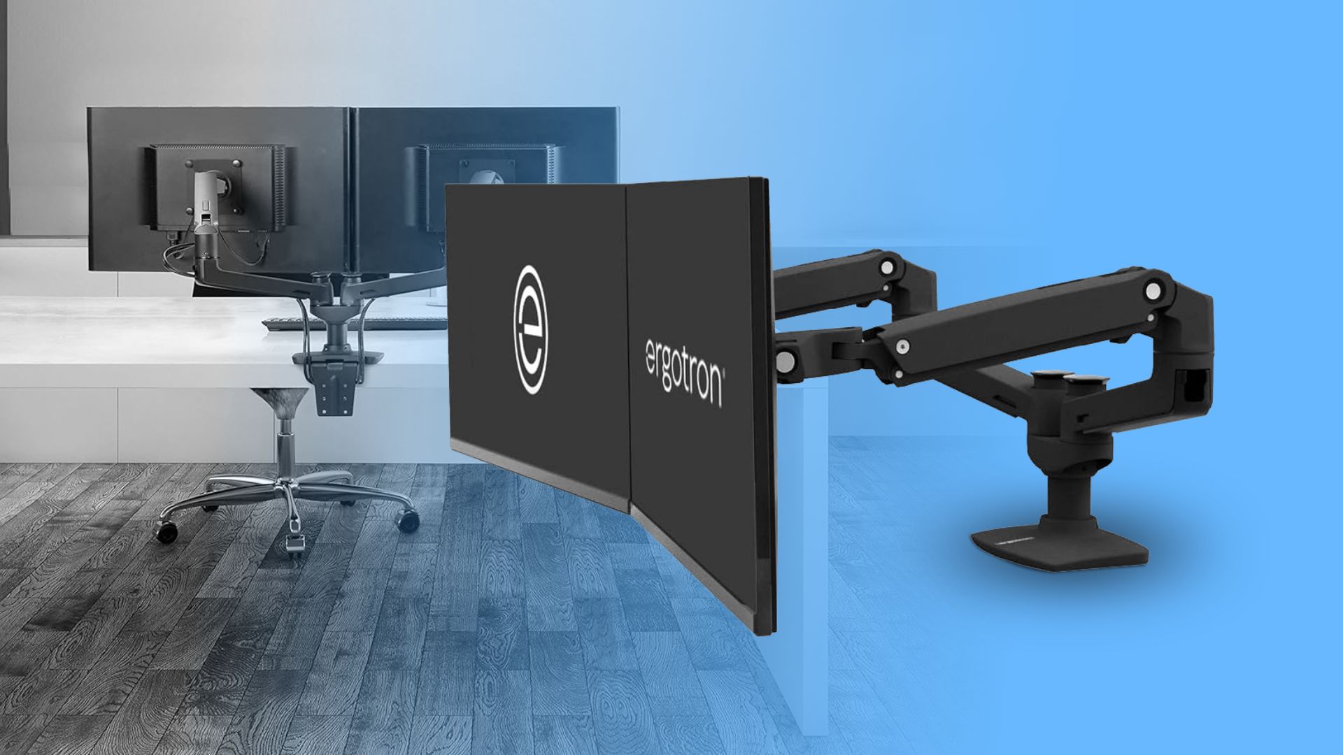 Ergotron – LX Dual Monitor Arm, VESA Desk Mount