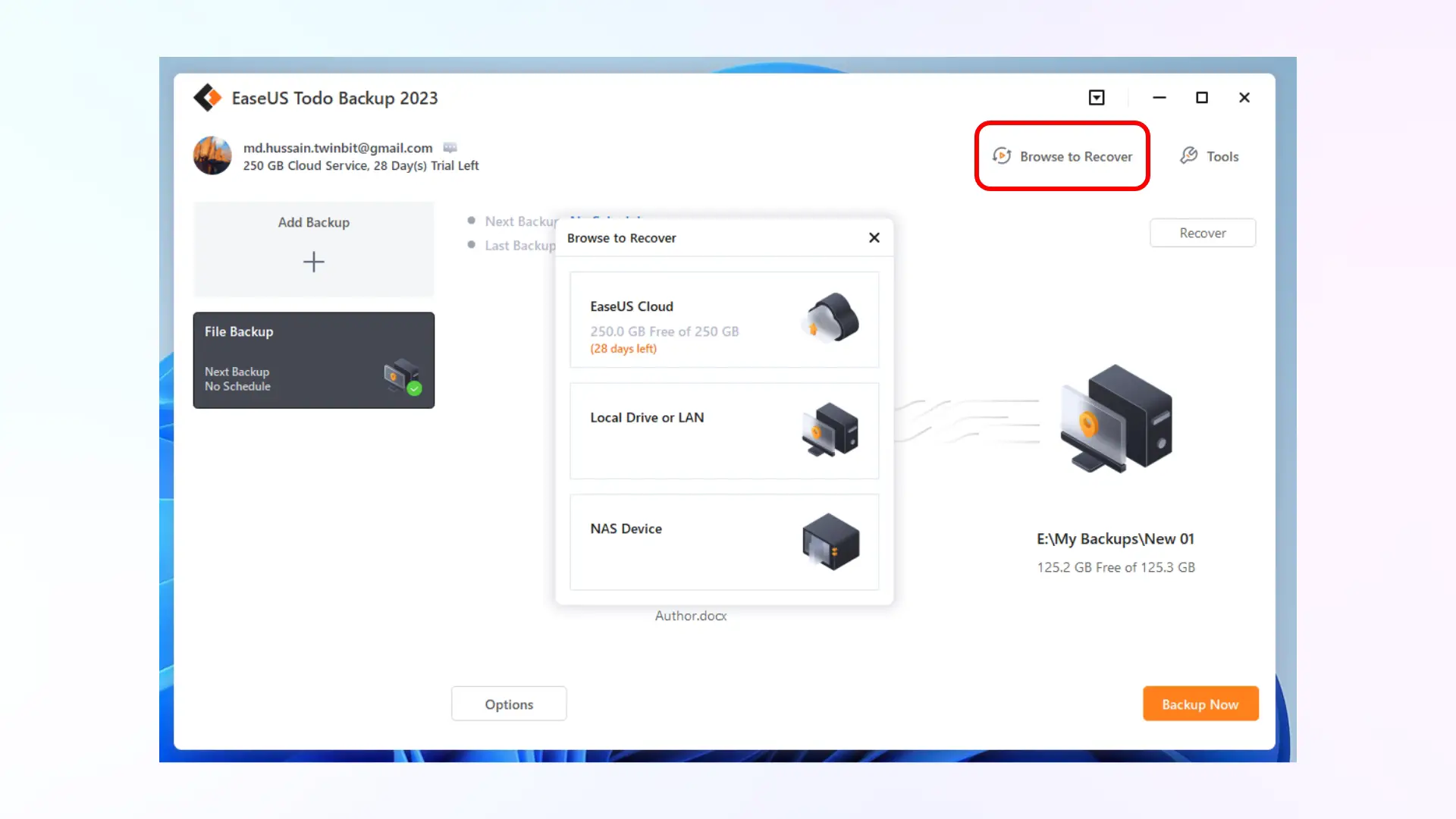 Steps to back your data with EaseUS Todo Backup 07