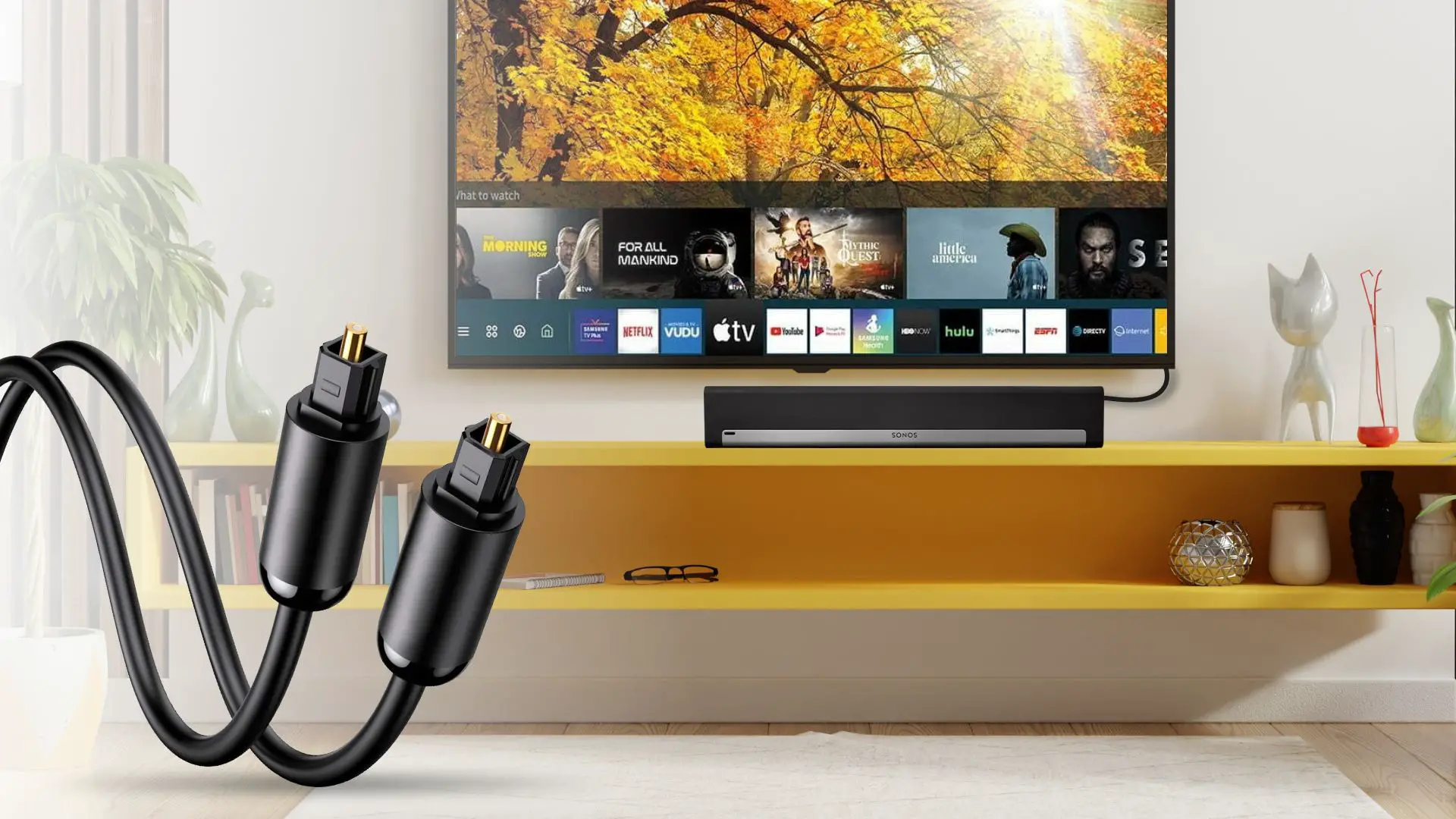 Connecting Sonos soundbar to TV using an Optical Audio Cable