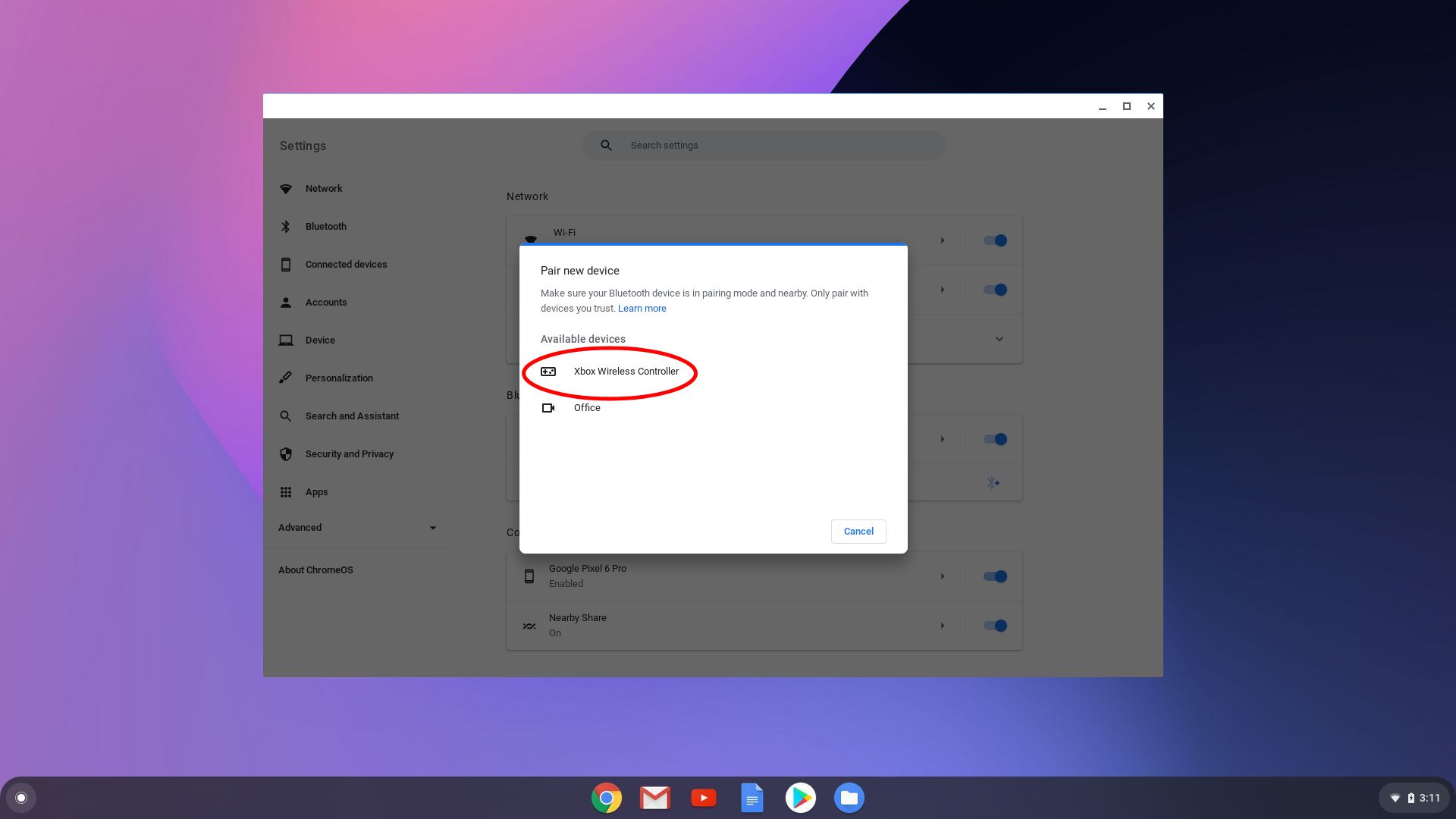 Connect Xbox Controller to Chromebook Using Bluetooth 03